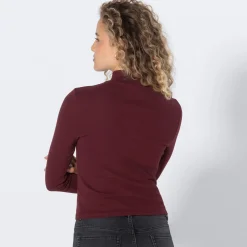 Damen NKD Damen-Langarmshirt mit Stehkragen