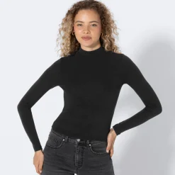 Damen NKD Damen-Langarmshirt mit Stehkragen
