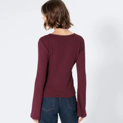 Damen NKD Damen-Langarmshirt mit Trompetenärmeln