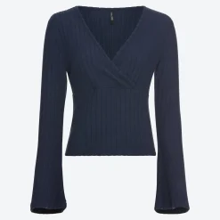 Damen NKD Damen-Langarmshirt mit Trompetenärmeln