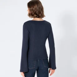 Damen NKD Damen-Langarmshirt mit Trompetenärmeln