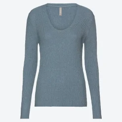 Damen NKD Damen-Langarmshirt mit V-Ausschnitt