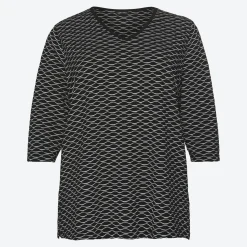 Damen NKD Damen-Langarmshirt mit V-Ausschnitt, große Größen
