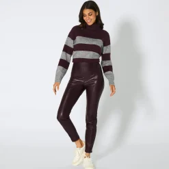 Damen NKD Damen-Leggings in Kunstleder-Optik