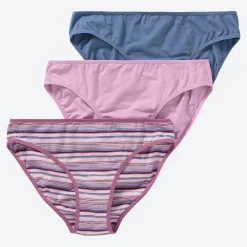 Damen NKD Damen-Minislip mit hohem Baumwoll-Anteil, 3er-Pack
