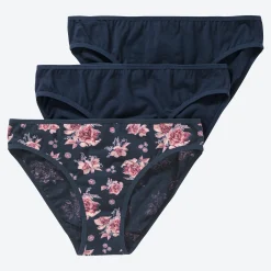 Damen NKD Damen-Minislip mit hohem Baumwollanteil, 3er-Pack