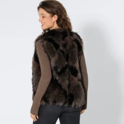 Damen NKD Damen-Outdoor-Weste aus Kunstfell