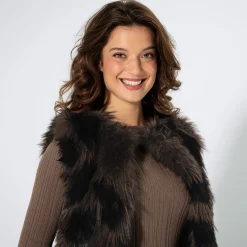 Damen NKD Damen-Outdoor-Weste aus Kunstfell