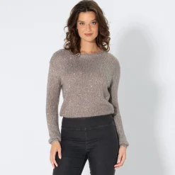 Damen NKD Damen-Pullover mit Pailletten