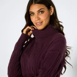 Damen NKD Damen-Pullover mit Zopfstrickmuster