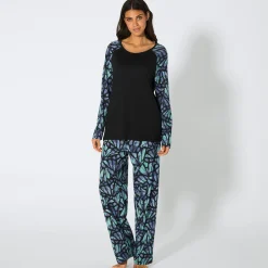 Damen NKD Damen-Pyjama mit Schmetterlingsmuster, 2-teilig