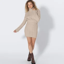 Damen NKD Damen-Rock mit Zopfstrick-Muster