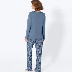Damen NKD Damen-Schlafanzug mit abgerundetem V-Ausschnitt