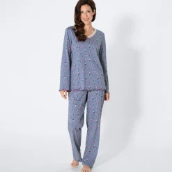 Damen NKD Damen-Schlafanzug mit Blumenmuster, 2-teilig