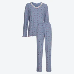 Damen NKD Damen-Schlafanzug mit Blumenmuster, 2-teilig