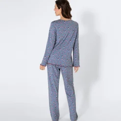 Damen NKD Damen-Schlafanzug mit Blumenmuster, 2-teilig