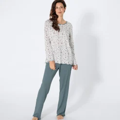 Damen NKD Damen-Schlafanzug mit Blumenmuster, 2-teilig
