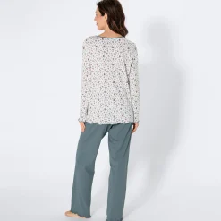 Damen NKD Damen-Schlafanzug mit Blumenmuster, 2-teilig