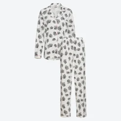 Damen NKD Damen-Schlafanzug mit Ginkgo-Print, 2-teilig