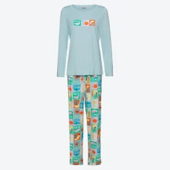 Damen NKD Damen-Schlafanzug mit Sommer-Motiven, 2-teilig