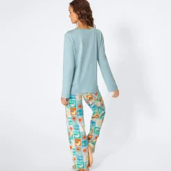 Damen NKD Damen-Schlafanzug mit Sommer-Motiven, 2-teilig