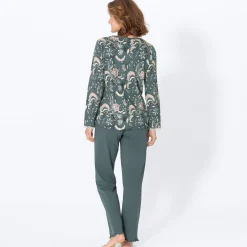 Damen NKD Damen-Schlafanzug mit V-Ausschnitt, 2-teilig