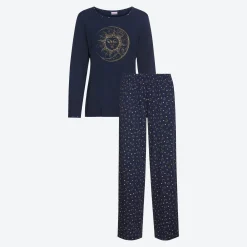 Damen NKD Damen-Schlafanzug Sonnen-Motiv, 2-teilig