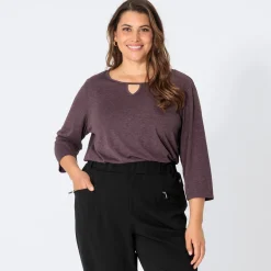 Damen NKD Damen-Shirt in Mélange-Optik, große Größen