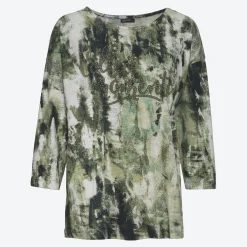Damen NKD Damen-Shirt mit Frontaufdruck und Glitzersteinen