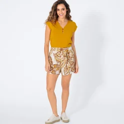 Damen NKD Damen-Shorts aus Leinenmix mit elastischem Bund