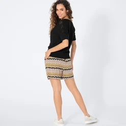 Damen NKD Damen-Shorts mit Zick-Zack-Muster