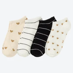 Damen NKD Damen-Sneaker-Socken mit Glitter, 4er-Pack