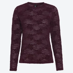 Damen NKD Damen-Spitzenshirt mit langen Ärmeln