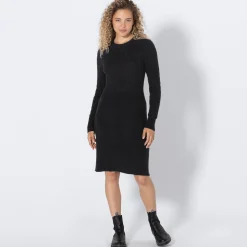 Damen NKD Damen-Strickkleid mit Zopfstrickmuster