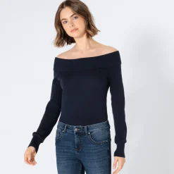 Damen NKD Damen-Strickpullover mit Carmen-Ausschnitt
