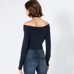 Damen NKD Damen-Strickpullover mit Carmen-Ausschnitt