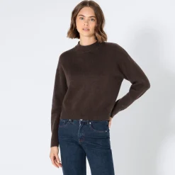 Damen NKD Damen-Strickpullover mit hohem Kragen
