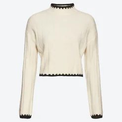 Damen NKD Damen-Strickpullover mit Kontrast-Saum