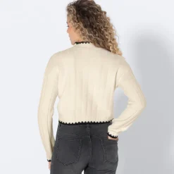 Damen NKD Damen-Strickpullover mit Kontrast-Saum