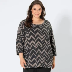 Damen NKD Damen-Sweatshirt mit 3/4 Arm, große Größen