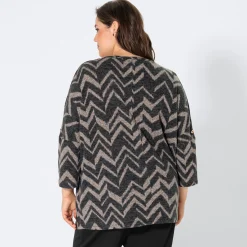 Damen NKD Damen-Sweatshirt mit 3/4 Arm, große Größen