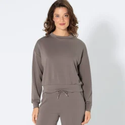Damen NKD Damen-Sweatshirt mit Rippenbund, Modal-Mix