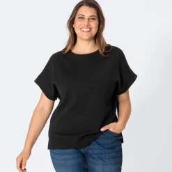Damen NKD Damen-Sweat-T-Shirt mit Rundhalsausschnitt, große Größen