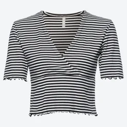 Damen NKD Damen-T-Shirt in Wickeloptik