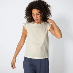 Damen NKD Damen-T-Shirt mit Flügelärmeln