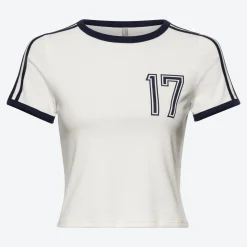 Damen NKD Damen-T-Shirt mit Kontrastpaspel