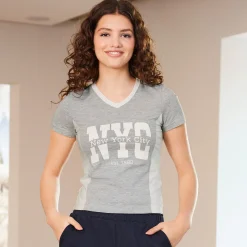 Damen NKD Damen-T-Shirt mit Kontraststreifen