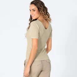 Damen NKD Damen-T-Shirt mit Lurex-Effektgarn