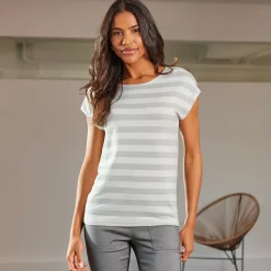 Damen NKD Damen-T-Shirt mit Lurex-Effektgarn