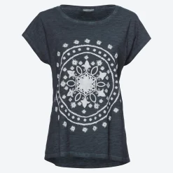Damen NKD Damen-T-Shirt mit Oilwash-Effekt